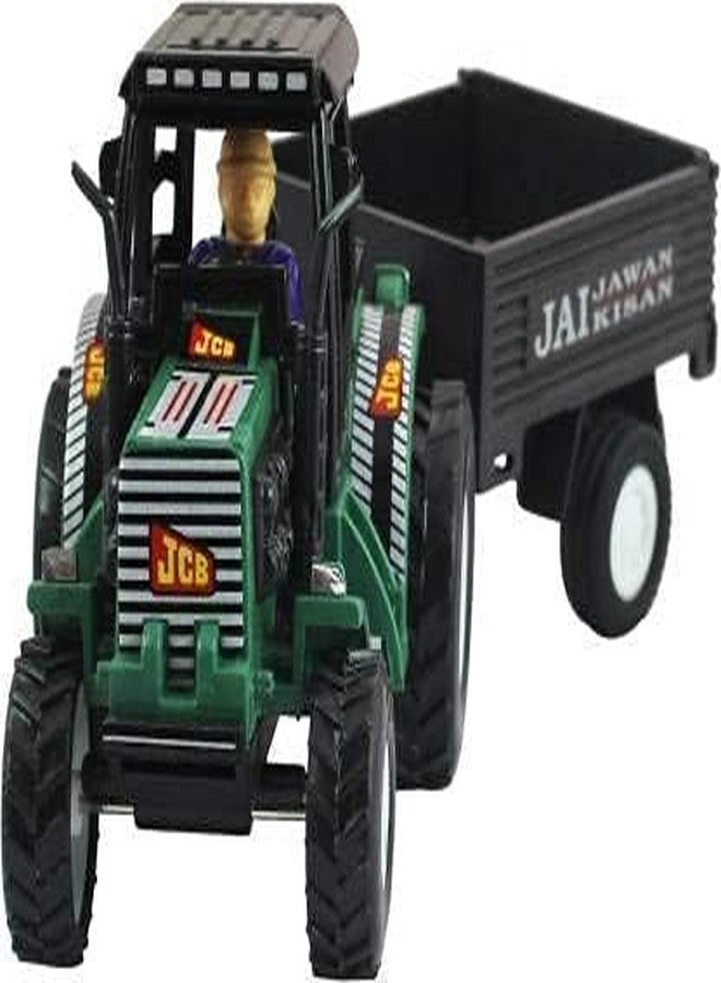 NVF Farmer Pull Back Tractors with Trolley Toy for Kids | Made in India Toys | Multi-Color-Pack of 1 - Image 2